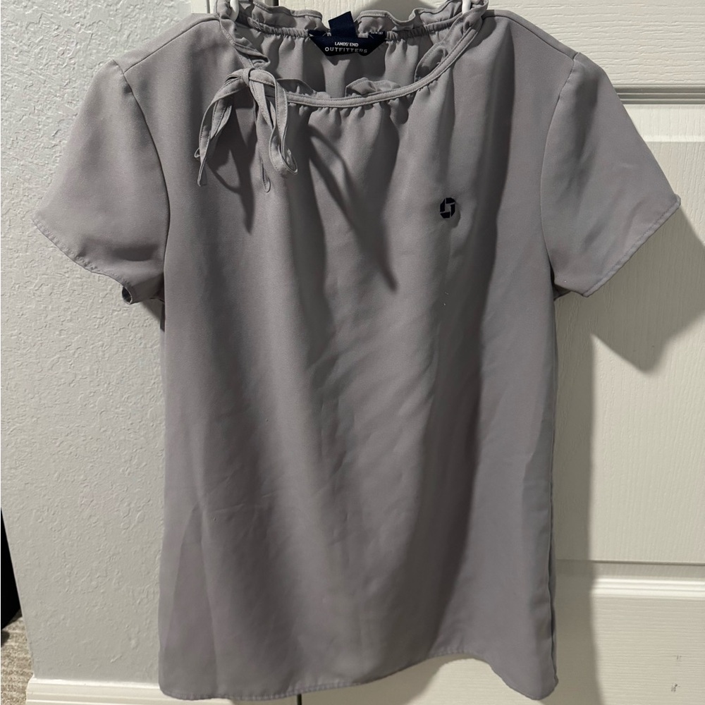 Gray Short Sleeve  Chase Blouse